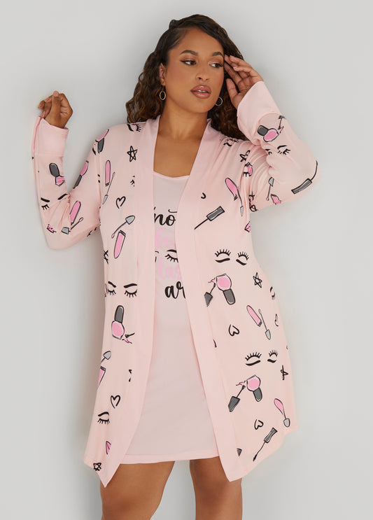 Plus Size Love To Sleep Lashes Chemise Set