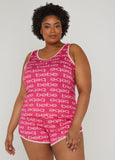 Plus Size Sleepwear Bebe Plus Size Logo Tank Shorts Pajamas 2pc Set