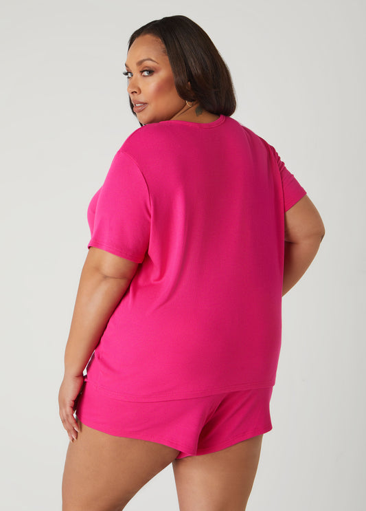 Bebe Ribbed Crystal PJs Shorts Set