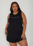 Plus Size Designer Bebe Ribbed Loungewear Shorts PJ Set Sleepwear