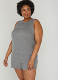 Plus Size Designer Bebe Ribbed Sleepwear Shorts PJ Set Loungewear