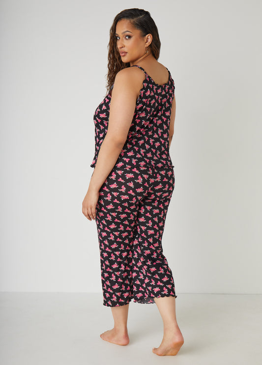 YMI Rose Print Pajamas Set