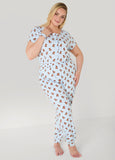 Moon To Noon Bear Print Jumpsuit Set