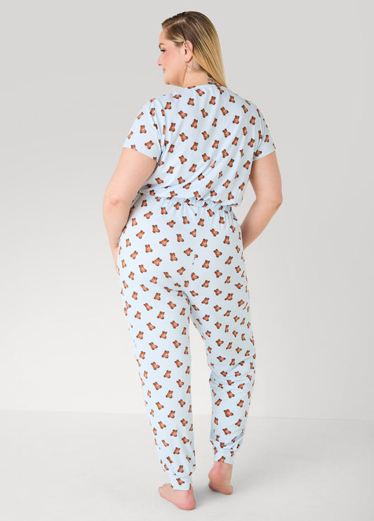 Moon To Noon Bear Print Jumpsuit Set