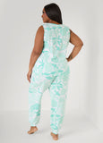 Moon To Noon Leaf Print PJs Set