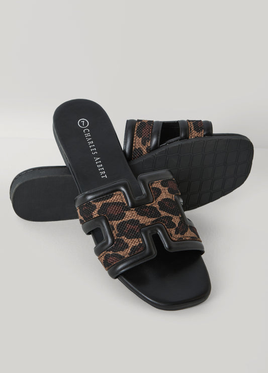 Animal Print Cutout Mules