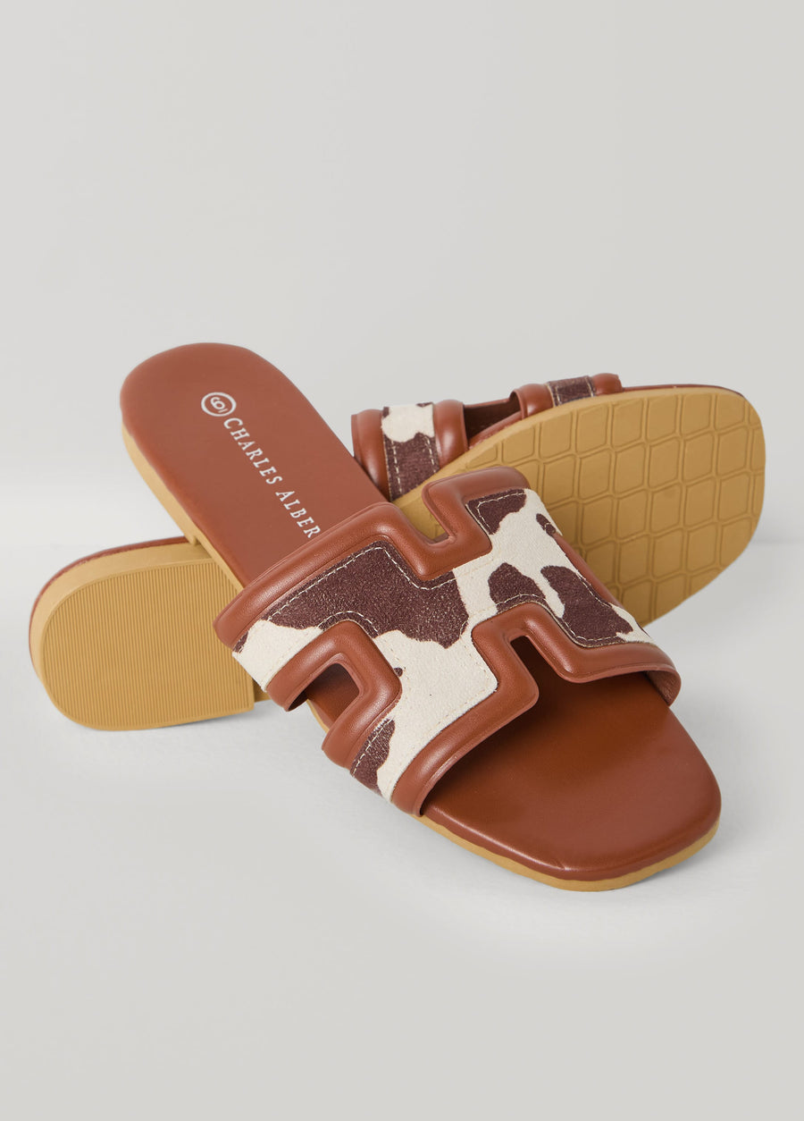 Faux Pony Hair Mules