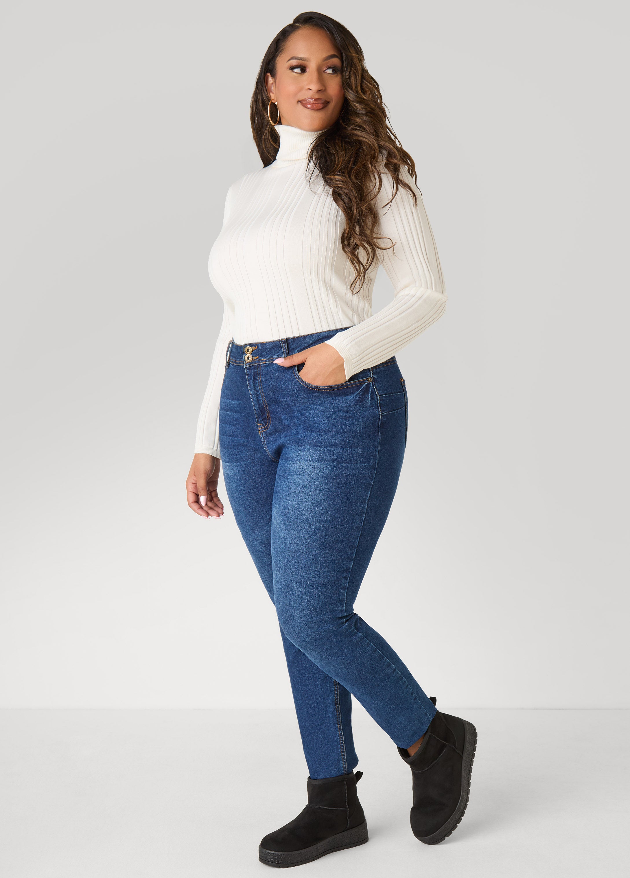 Button Faux Suede Ankle Boots