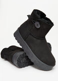 Button Faux Suede Ankle Boots