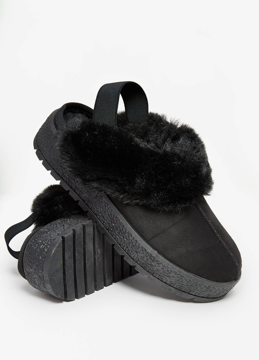 Faux Suede Slingback Mules