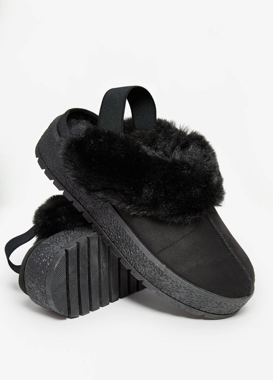 Faux Suede Slingback Mules