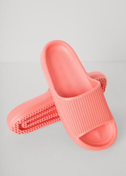 Ribbed Slip On Slides