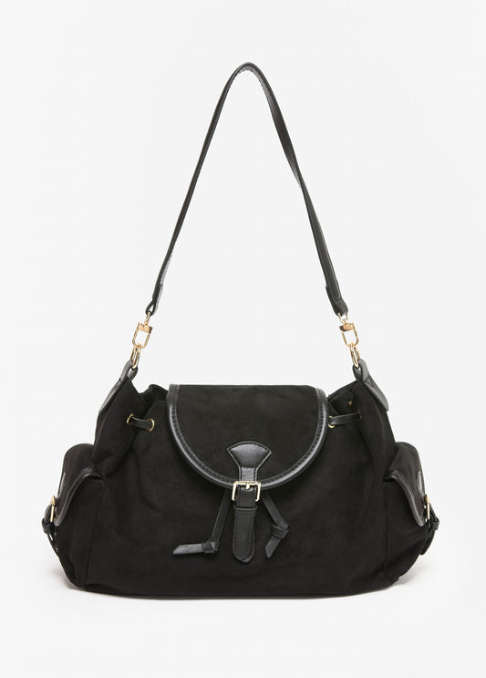Faux Suede Satchel