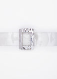 Hammered Buckle Clear Waist Belt