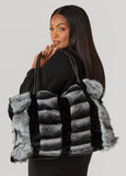 Two Tone Faux Fur Tote