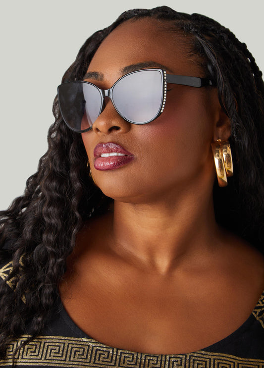 Crystal Cat Eye Tinted Sunglasses