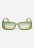Trendy Small Swirl Rectangle Sunglasses Women Tinted Shades