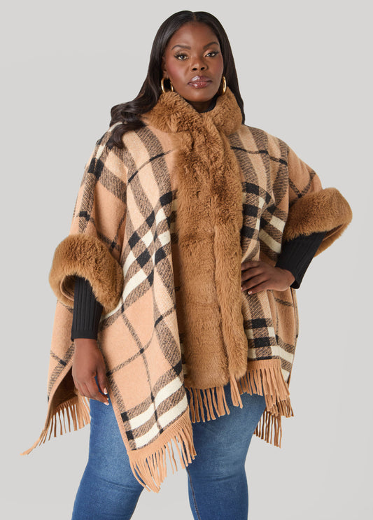 Plus Size Adrienne Vittadini Checked Ruana