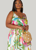 Crystal Straw Bucket Bag