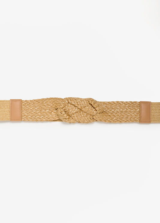 Braided Straw Stretch Belt