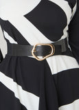 Sculpted Buckle Stretch Belt