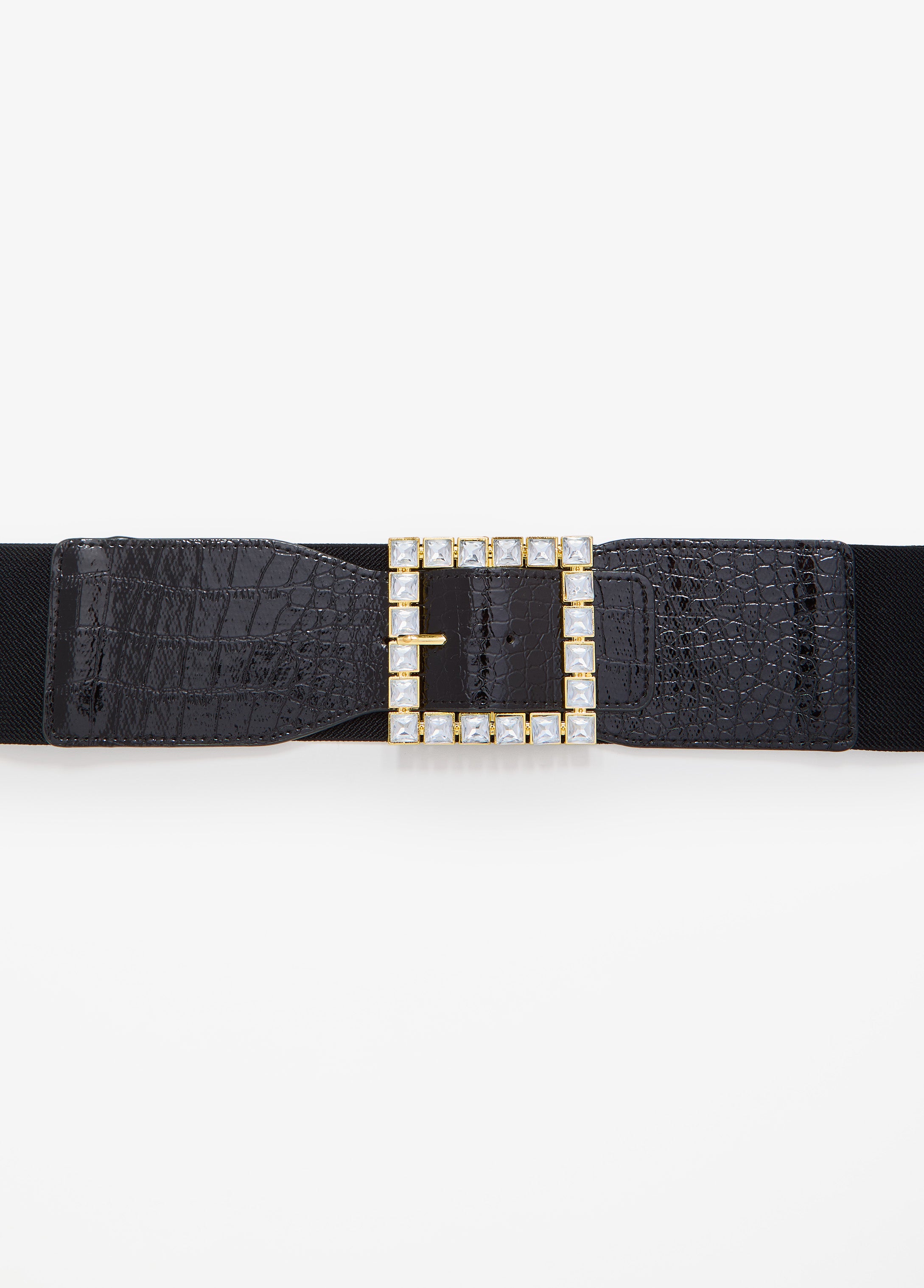 Croc Effect Faux Leather Belt