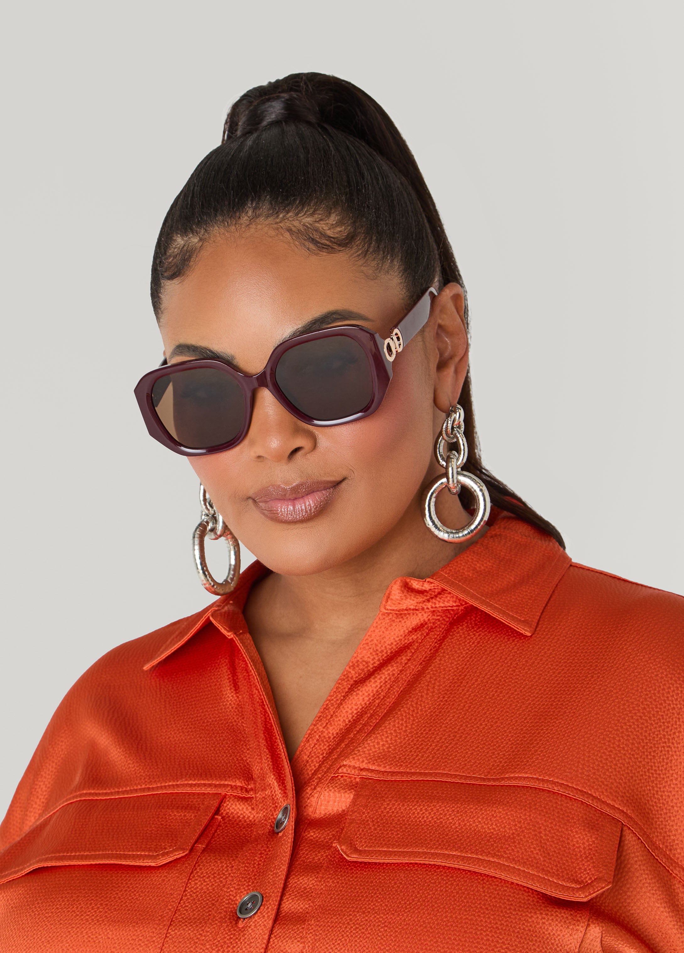 Square Frame Tinted Sunglasses