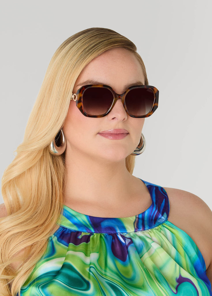 Square Tortoiseshell Sunglasses – Ashley Stewart display picture 1
