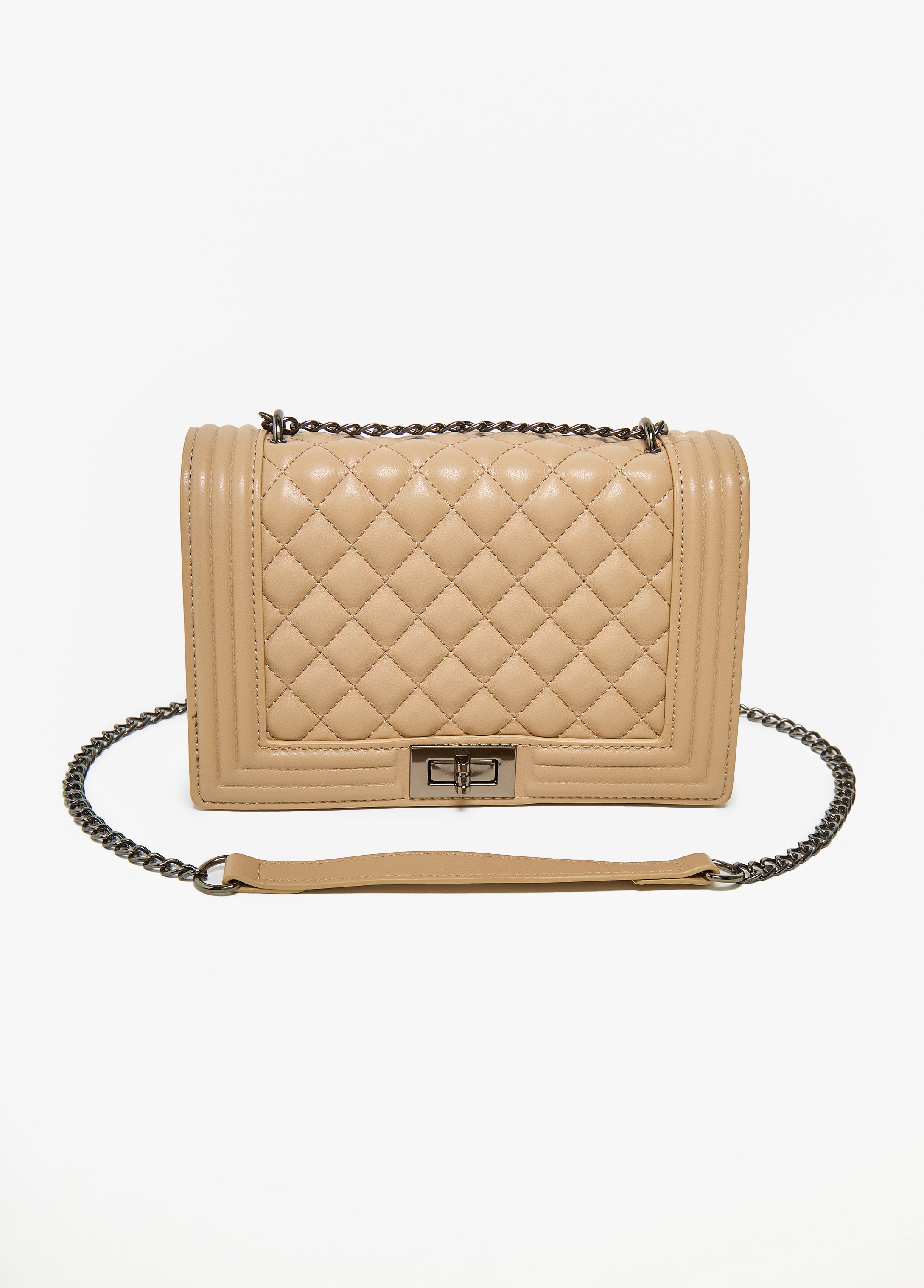 Quilted Faux Leather Crossbody Bag