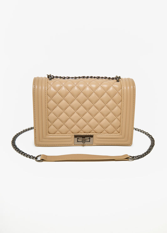 Quilted Faux Leather Crossbody Bag