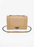 Quilted Faux Leather Crossbody Bag