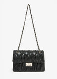 Textured Faux Leather Flap Bag