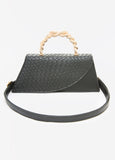 Basketweave Faux Leather Satchel