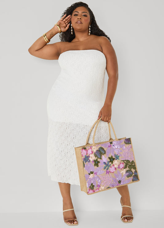 Embellished Canvas Tote
