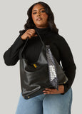 Scarf Embellished Shoulder Bag