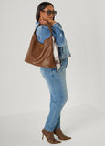 Scarf Faux Leather Shoulder Bag