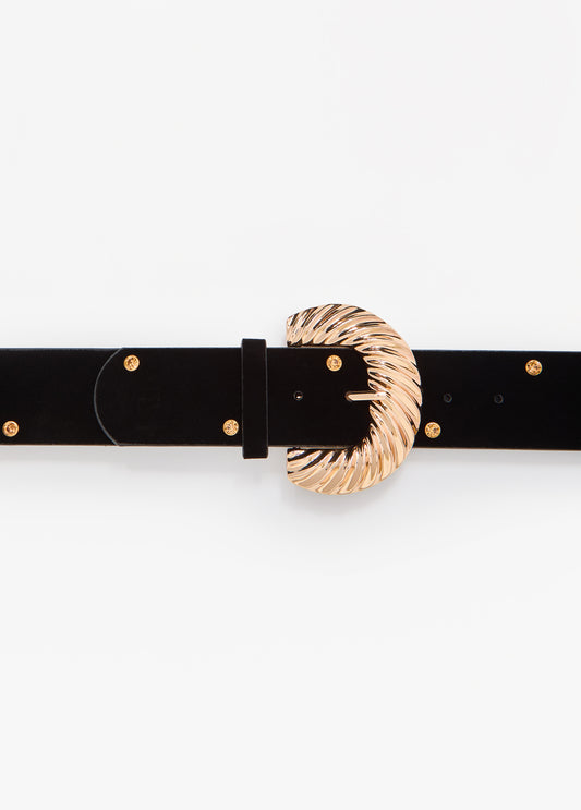 Faux Suede Buckle Waist Belt