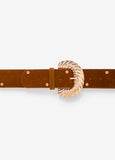 Buckle Faux Suede Waist Belt
