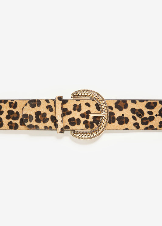 Animal Faux Calf Hair Belt