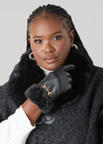 Horsebit Faux Leather Gloves
