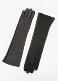 Paneled Faux Suede Gloves