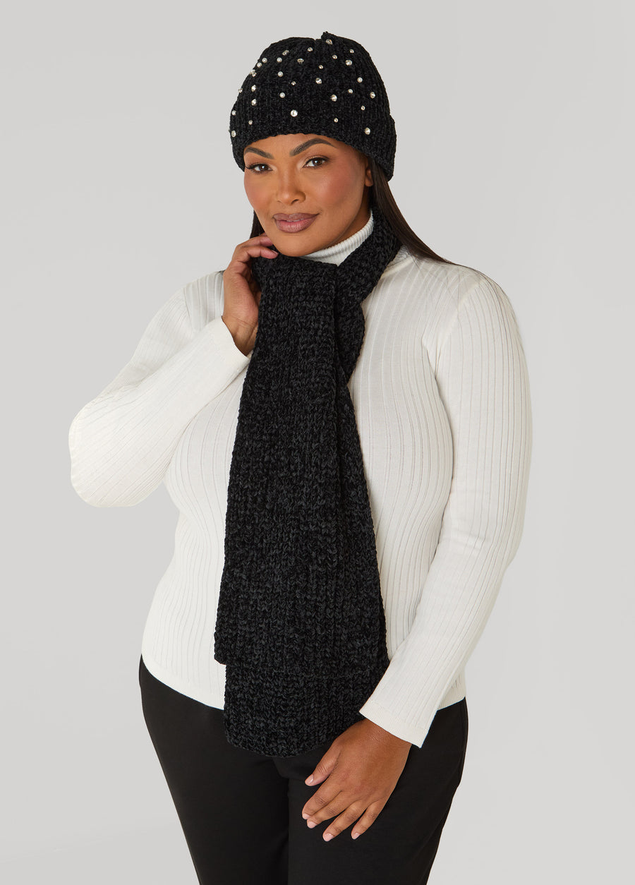 Crystal And Faux Pearl Hat Gift Set