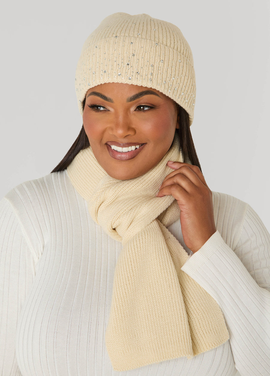Crystal Scarf And Hat Gift Set