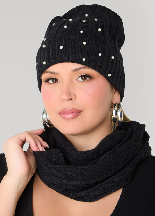 Crystal And Faux Pearl Hat Gift Set