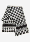 Holiday Gift 2 Piece Set Intarsia Knit Houndstooth Hat Scarf Set