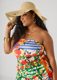 Metallic Cutout Straw Hat