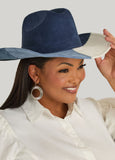 Colorblock Faux Suede Cowboy Hat