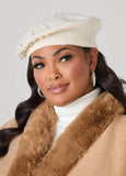 Faux Pearl And Crystal Beret