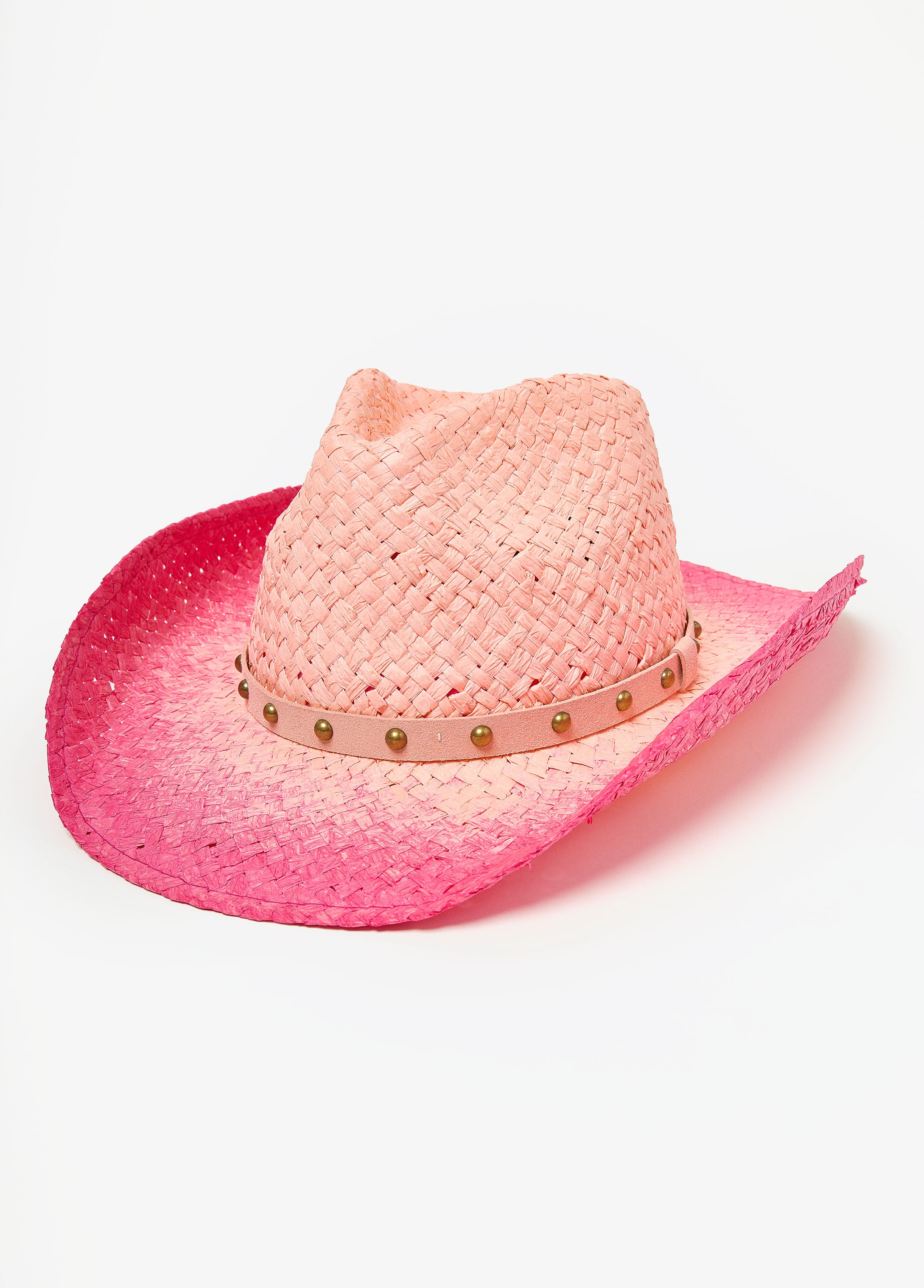 Studded Ombre Straw Cowboy Hat
