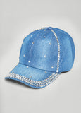 Bow Embellished Denim Baseball Hat